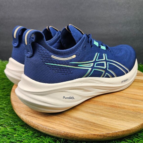 Asics Gel-Nimbus 26 Shoes Womens Size 11 Wide Blue Athletic Running Sneakers - Picture 2 of 12